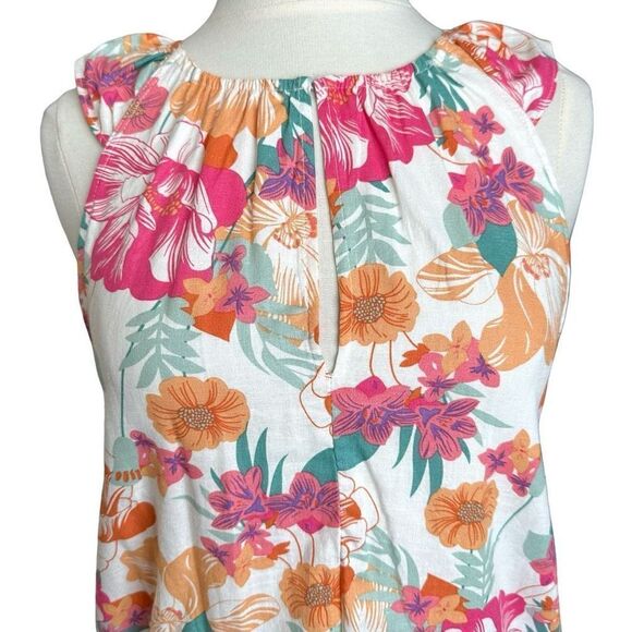 NWT Rachel Zoe Floral Print Sleeveless Keyhole Blouse - Picture 3 of 13